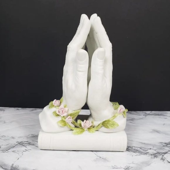 Praying Hands Porcelain Enesco Vintage - Picture 1 of 12